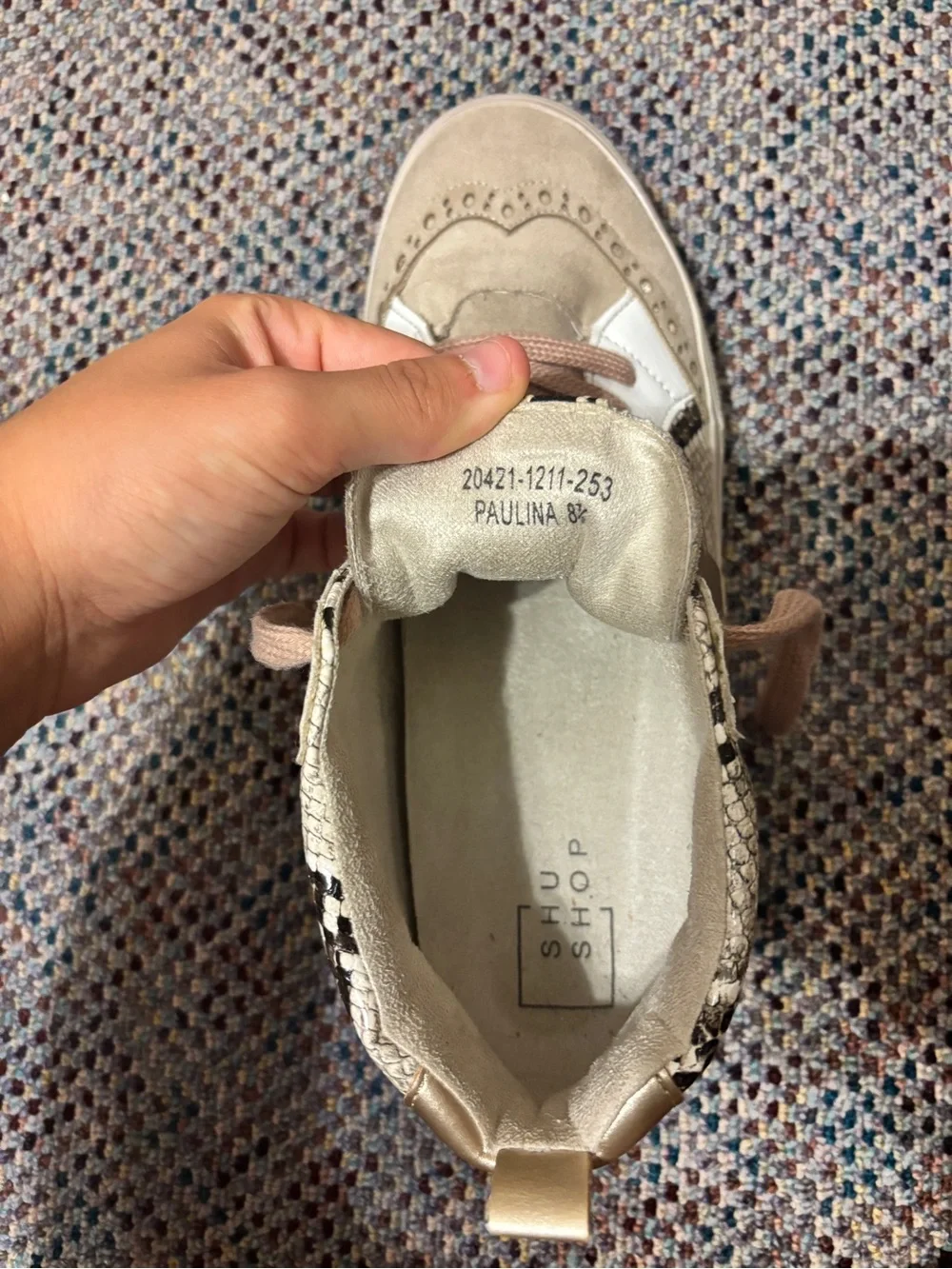 Shu shop Snake-Print High Top Sneakers in Neutral Tones